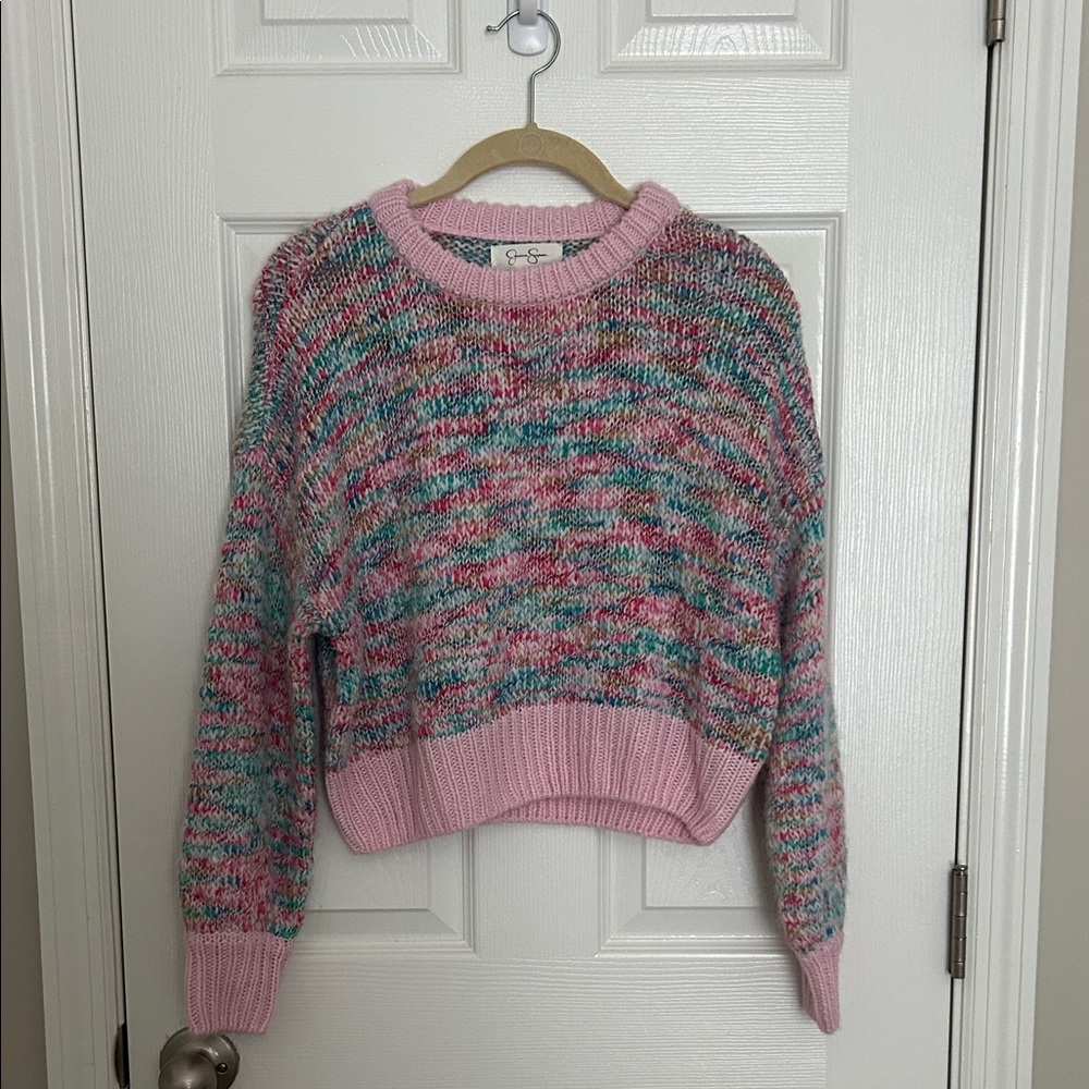 Jessica Simpson Pink Multicolor Knit Sweater